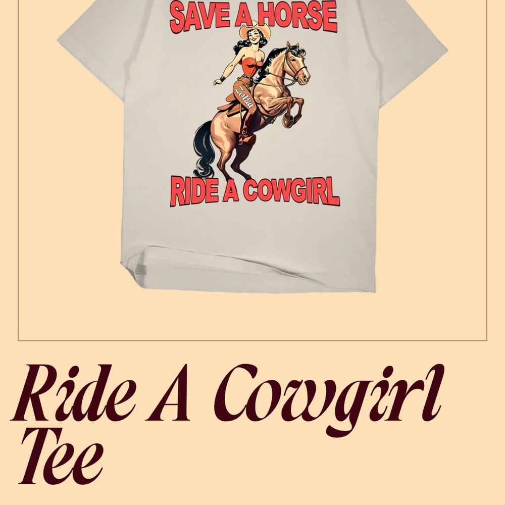 Save A Horse Ride A Cowgirl XL Graphic Tee